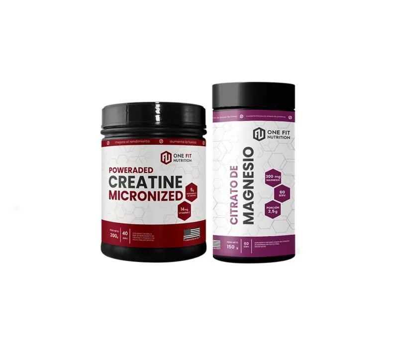 Combo OneFit de creatina micronizada y citrato de magnesio